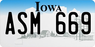 IA license plate ASM669