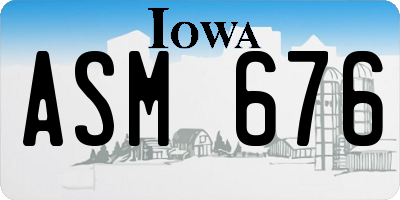 IA license plate ASM676