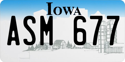 IA license plate ASM677