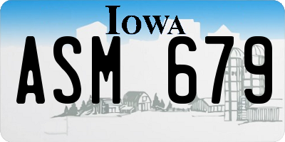 IA license plate ASM679