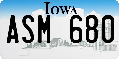 IA license plate ASM680