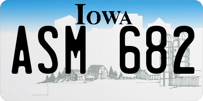 IA license plate ASM682