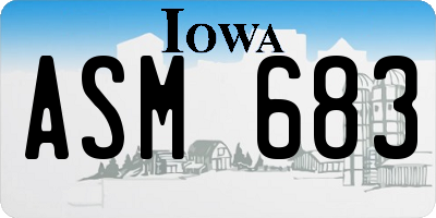 IA license plate ASM683