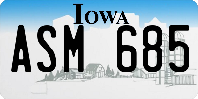 IA license plate ASM685