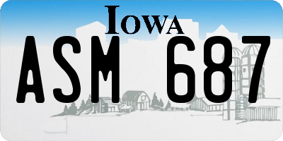 IA license plate ASM687