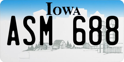 IA license plate ASM688