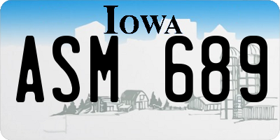 IA license plate ASM689