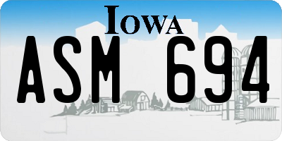 IA license plate ASM694