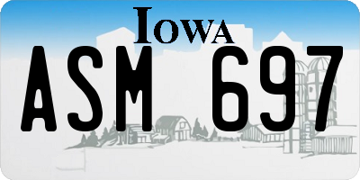 IA license plate ASM697