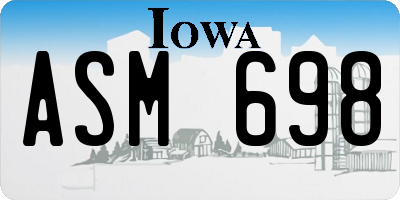 IA license plate ASM698