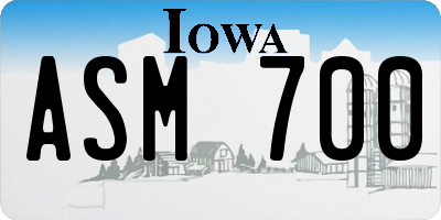 IA license plate ASM700