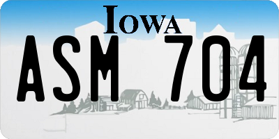 IA license plate ASM704