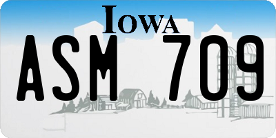 IA license plate ASM709