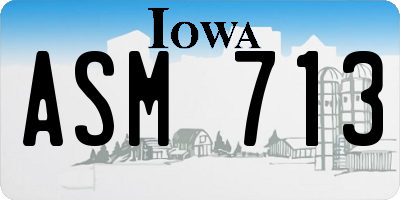 IA license plate ASM713