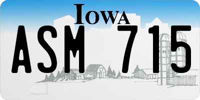 IA license plate ASM715