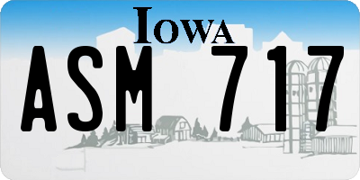 IA license plate ASM717