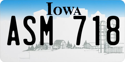 IA license plate ASM718