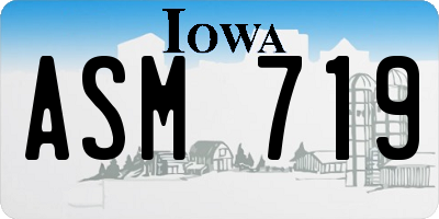 IA license plate ASM719