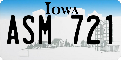IA license plate ASM721