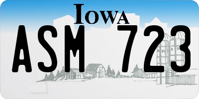 IA license plate ASM723