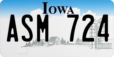 IA license plate ASM724