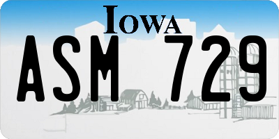 IA license plate ASM729