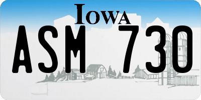 IA license plate ASM730