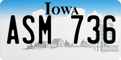 IA license plate ASM736