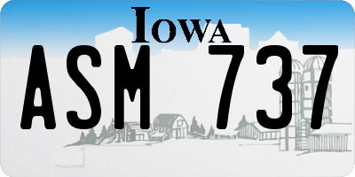 IA license plate ASM737