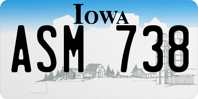 IA license plate ASM738