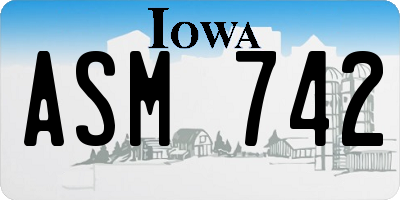 IA license plate ASM742