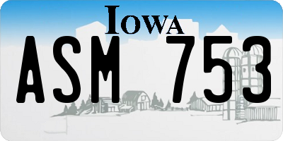 IA license plate ASM753