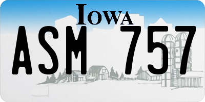 IA license plate ASM757