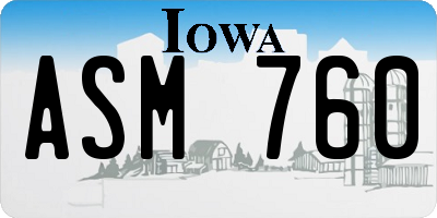 IA license plate ASM760
