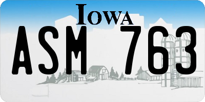 IA license plate ASM763