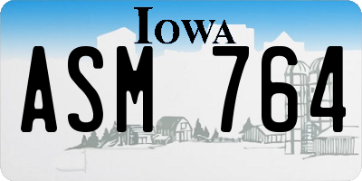 IA license plate ASM764