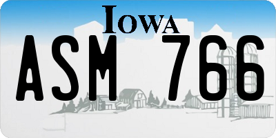 IA license plate ASM766