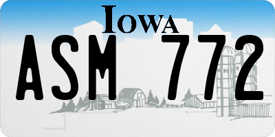 IA license plate ASM772