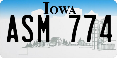 IA license plate ASM774