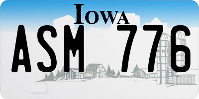 IA license plate ASM776