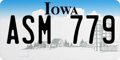 IA license plate ASM779
