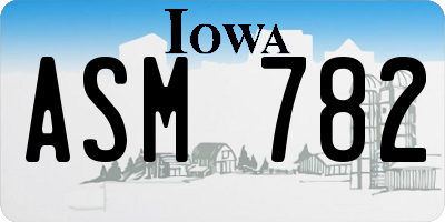 IA license plate ASM782