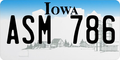 IA license plate ASM786