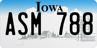 IA license plate ASM788