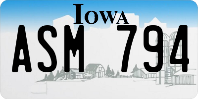 IA license plate ASM794