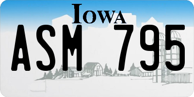 IA license plate ASM795