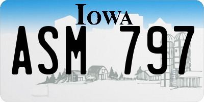 IA license plate ASM797