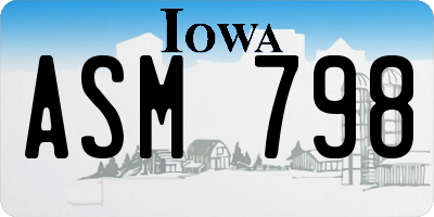 IA license plate ASM798