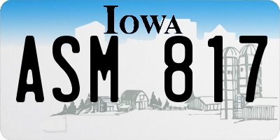 IA license plate ASM817