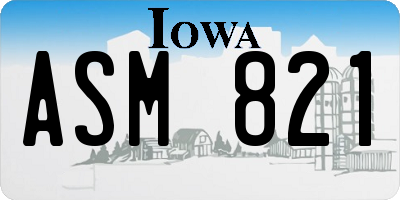 IA license plate ASM821